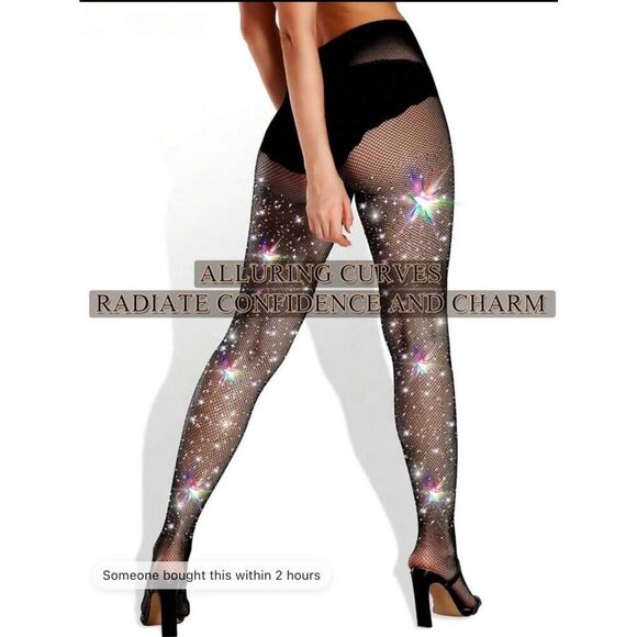 Black Bling Sparkle Tights - Picture 4 of 4